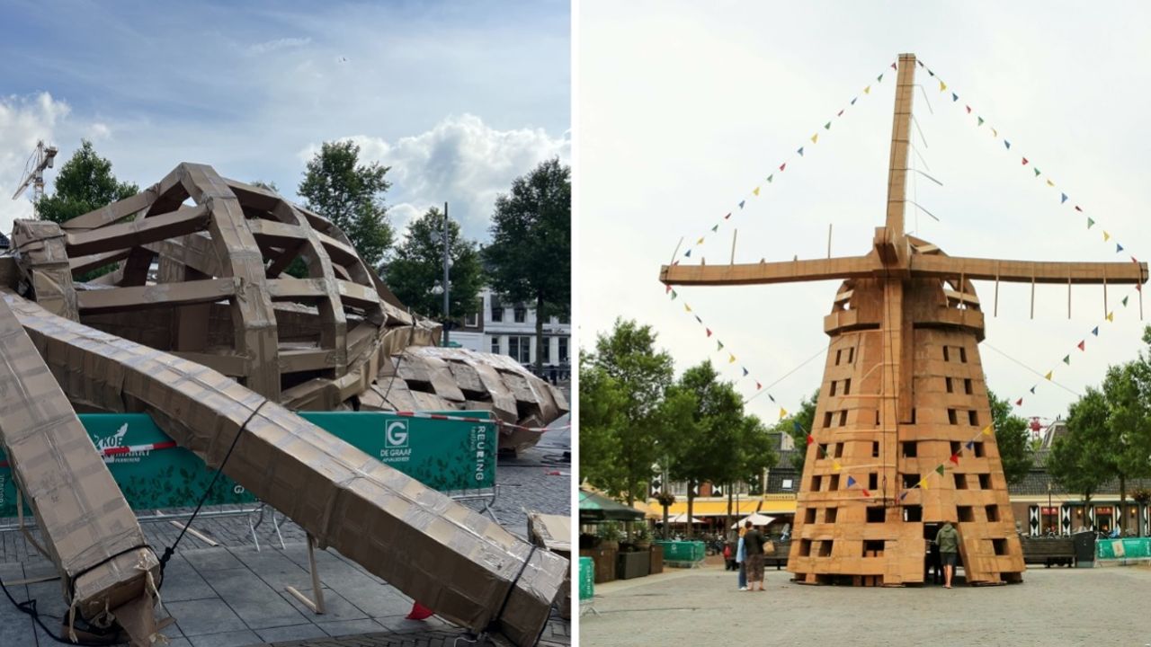 Levensgrote molen op Koemarkt is ingestort: "Dit is jammer"